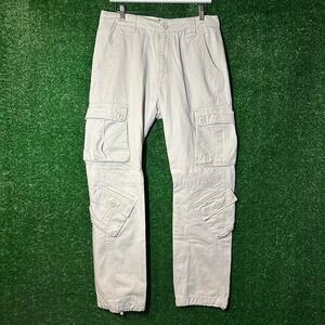 White Match Cargo Pants Straight 6‎ Pockets